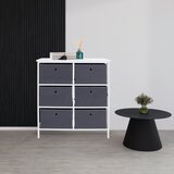 XXXL Regal Oliver, Bela, 6 Sivih Škatel | Shoptok.si