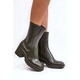 Boto Women's Matte Wellies Boots On Heel Dark Green Bertaida | shoptok.hr