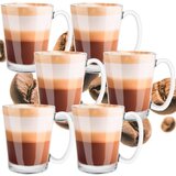 springos staklene čaše za latte s ručkom 300 ml, 6 kom | shoptok.hr