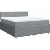 Krevet s oprugama i madracem svjetlosivi 200 x 200cm od tkanine | shoptok.hr