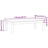  Klubska miza Max Rjav 110 x 50 x 30 cm Masivno borovo les, (5000107341) | Shoptok.si