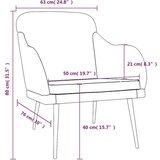  Fotelj temno siv 63x76x80 cm žamet, (20701928) | Shoptok.si