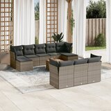vidaXL 11-dijelni set vrtnih sofa od poliratana s jastucima sivi | shoptok.hr