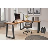 MID.YOU KOTNA PISALNA MIZA les, kovina, leseni material črna, barve hrasta | Shoptok.si