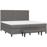  s oprugama i madracem sivi 200x200 cm od umjetne kože | shoptok.hr