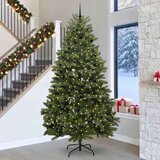 vidaXL Umestno božično drevo z LED lučmi Zelena 300 cm PVC in kovina | Shoptok.si