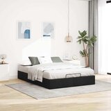 vidaXL Otomanski posteljni okvir brez vzmetnice črn 140x200 cm blago Cene