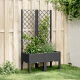  Vrtna sadilica s rešetkom crna 80 x 40 x 142 cm PP | shoptok.hr
