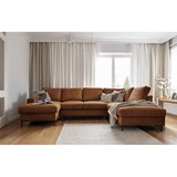 Miuform Narančasta/smeđa sklopiva kutna garnitura od samta (s desnim kutom) Lofty Lilly – | shoptok.hr