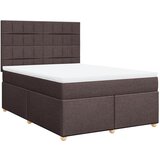 vidaXL Box spring postelja z vzmetnico temno rjava 160x200 cm blago, (21305841) Cene