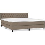  Box spring postelja z vzmetnico taupe 160x200 cm blago, (20893837) | Shoptok.si