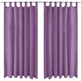MIKRO Satenske Zavjese 2 kom s Tregerima 140x225 cm Lila | shoptok.hr