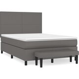 Krevet s oprugama i madracem sivi 140x200 cm od umjetne kože | shoptok.hr