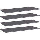 Police za knjige 4 kom visoki sjaj sive 100x40x1,5 cm iverica | shoptok.hr