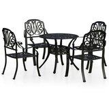  5-dijelni bistro set od lijevanog aluminija crni | shoptok.hr