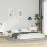  posteljni okvir, trden borov les, bela, 143,5×223,5×24 cm | Shoptok.si