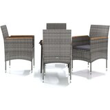  5-dijelni vrtni blagovaonski set s jastucima sivo-crni | shoptok.hr