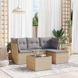  5-dijelni vrtni set sofa s jastucima bež od poliratana Cijene