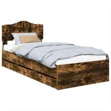  Krevetna konstrukcija s ladicama Dimljeni hrast 100 x 200 cm Smeđa 206 x 102 x 90 cm | shoptok.hr