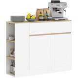 HOMCOM komoda MDF, steklo 90D x 38Š x 86V cm Bel, (5000242522) | Shoptok.si