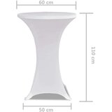 vidaXL Raztegljivo Pregrinjalo za Visoke Barske Mize Ø60 2 Kosa Bele Barve | Shoptok.si