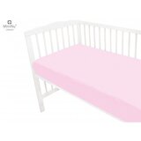 MimiNu Pamučna plahta s elastičnom trakom 140x70 cm - Baby Pink | shoptok.hr