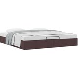 vidaXL Otomanski posteljni okvir brez vzmetnice temno rjava 160x200 cm | Shoptok.si