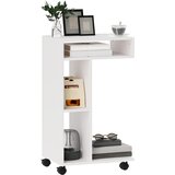 HOMCOM stranska miza iverna plošča 40D x 30Š x 69V cm Bel, (5000242416) Cene