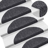  Prostirke za stepenice, samoljepljive, 15 kom, 56x17x3 cm, tamno sive, poluokrugle | shoptok.hr