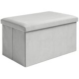 Ruhhy sklopivi baršunasti puf s prostorom za pohranu 60 x 30 x 30 cm, sivi | shoptok.hr