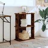 vidaXL Knjižna omara 3-nadstropna dimljen hrast 60x30x80 cm inž. les | Shoptok.si