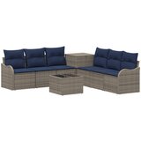  Set sofe 8 kom. Siva i tamnoplava Poli Rattan i čelik | shoptok.hr