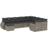  10-dijelni set vrtnih sofa od poliratana s jastucima sivi | shoptok.hr