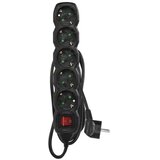  Podaljšek 1,5 m / 5 vtičnic / s stikalom / črni / PVC / 1,5 mm2 | Shoptok.si