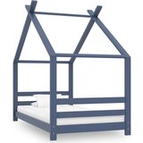  Otroški posteljni okvir siv iz trdne borovine 80x160 cm | Shoptok.si