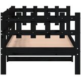  Dnevni ležaj crni 90 x 190 cm od masivne borovine | shoptok.hr