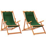  Sklopive stolice za plažu od tkanine 2 kom zelene | Eponuda.ba