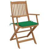 The Living Store Zložljivi vrtni stoli 2 kosa z blazinami trden akacijev les - Vrtni Stol, (21460192) | Shoptok.si