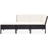 Maison Chic Seti vrtnega pohištva - Vrtna garnitura - Vrtni pohištvo set z blazinami 3-delna poli ratan črna, (21796001) | Shoptok.si