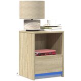 vidaXL Noćni ormarići s LED svjetlima 2 kom boja hrasta sonome | shoptok.hr