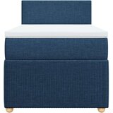 vidaXL Box spring postelja z vzmetnico modra 90x190 cm blago, (21291009) | Shoptok.si