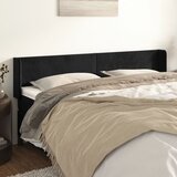 vidaXL Uzglavlje s ušima crni 203x16x78/88 cm baršunasti Cijene