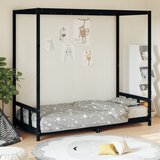 vidaXL Okvir za dječji krevet crni 90 x 190 cm od masivne borovine Cijene