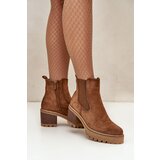Boto Women's Insulated Heeled Boots Eco Suede Brown Irissinae | Shoptok.si