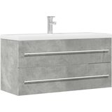 vidaXL Omarica za umivalnik betonsko siva 100x38,5x48 cm iverna plošča | Shoptok.si