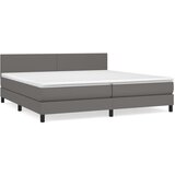 Maison Chic Box spring postelja - Vzmetna postelja z vzmetnico siva 200x200 cm umetno usnje SL8495, (21902926) | Shoptok.si