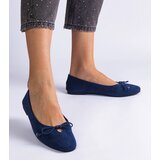 Gemre Navy blue ballet flats with a decorative bow Pollinos | shoptok.hr