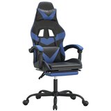  Igralni stol z oporo za noge črno in modro umetno usnje, (21612145) | Shoptok.si