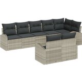  8 delni vrtni kavč set z blazinami svetlo siva poli ratan, (22091209) | Shoptok.si