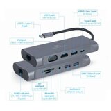 Docking station USB adapter Type-C 7-in-1 multi-port adapter Hub3.0 + HDMI + VGA + PD + card reader + stereo audio, space grey GEMBIRD A-CM-COMBO7-01 | Eponuda.ba